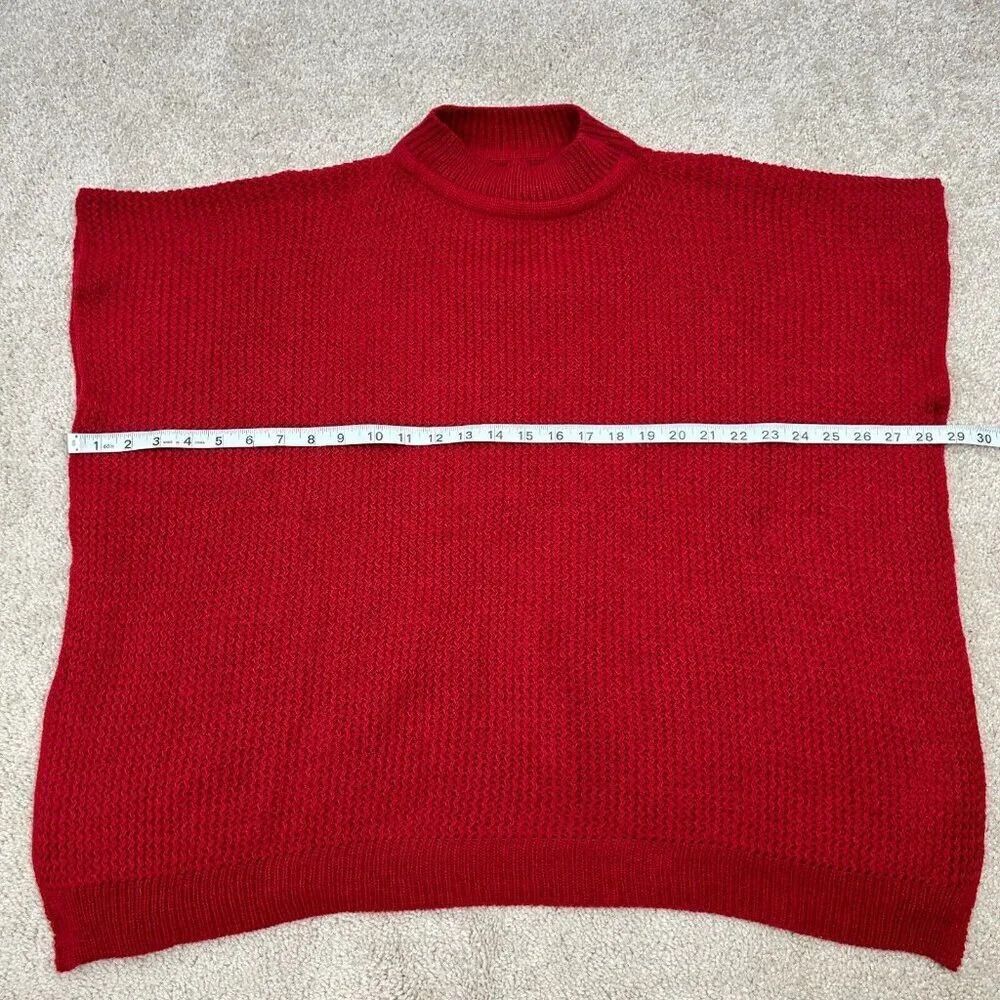 Loft Poncho Womens XS / Small Red New with Tag Oversized Boxy Sweater Ladies - Picture 6 of 10